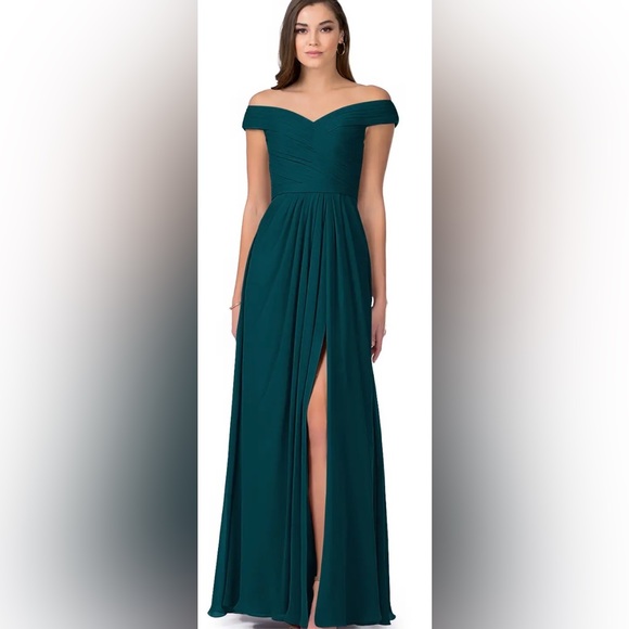 Azazie Audrianna Dress in pine green - Picture 3 of 4